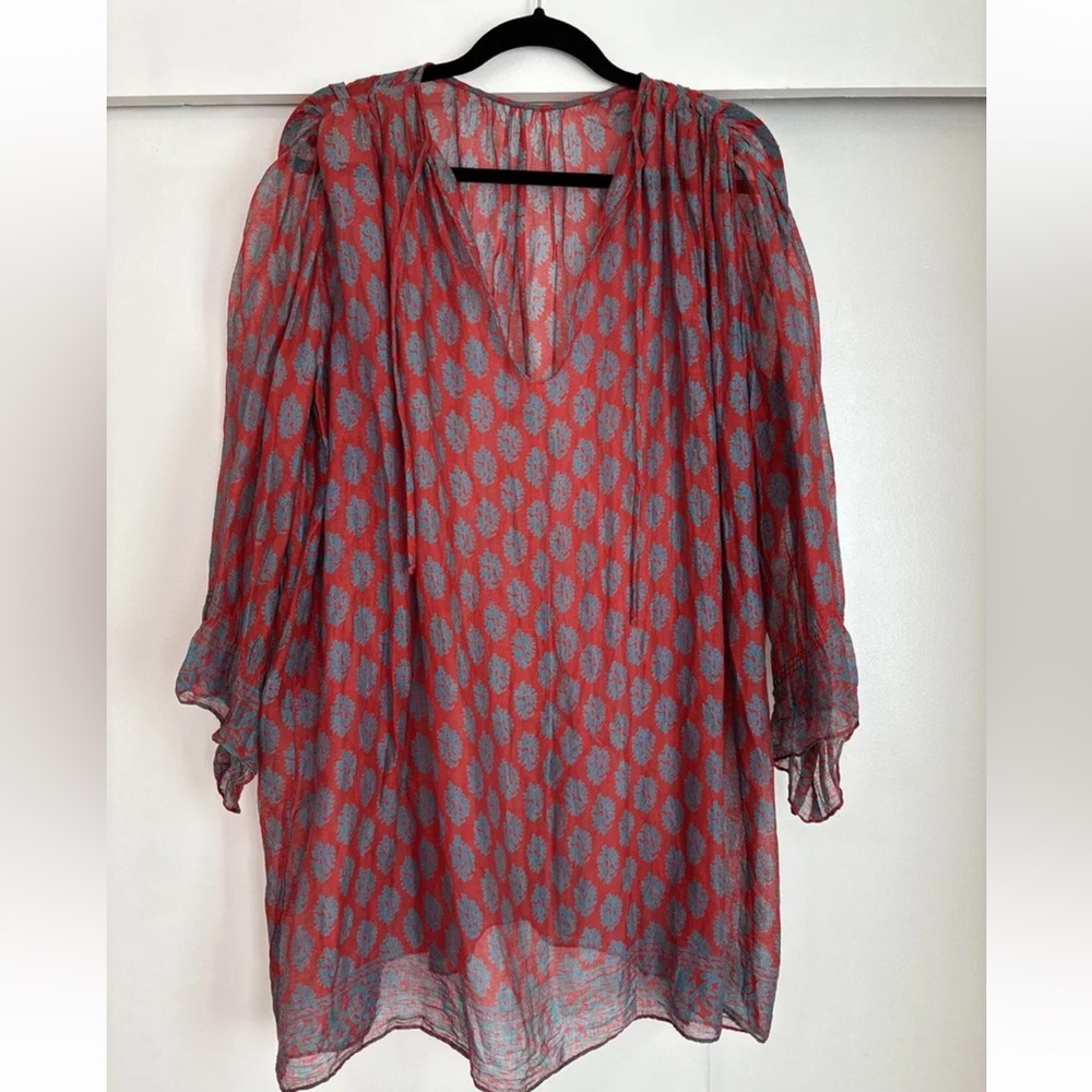 VINTAGE ANTIQUE LA RINASCENTE INDIAN PRINT TUNIC